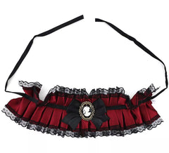 Colar gótico vermelho com laço