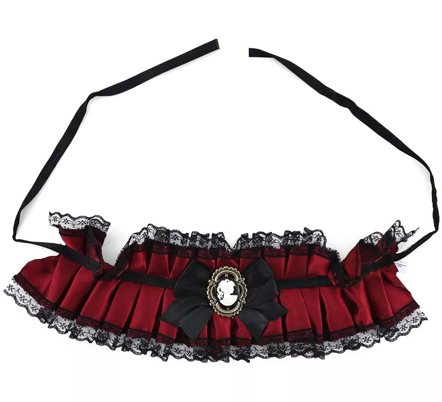 Translation missing: pt-PT.Collar Gótico rojo con Lazo