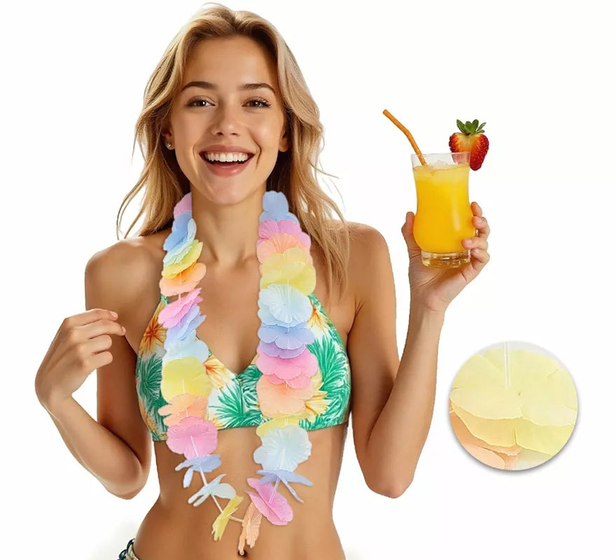 Translation missing: pt-PT.Collar Hawaiano en color pastel de 90 cm