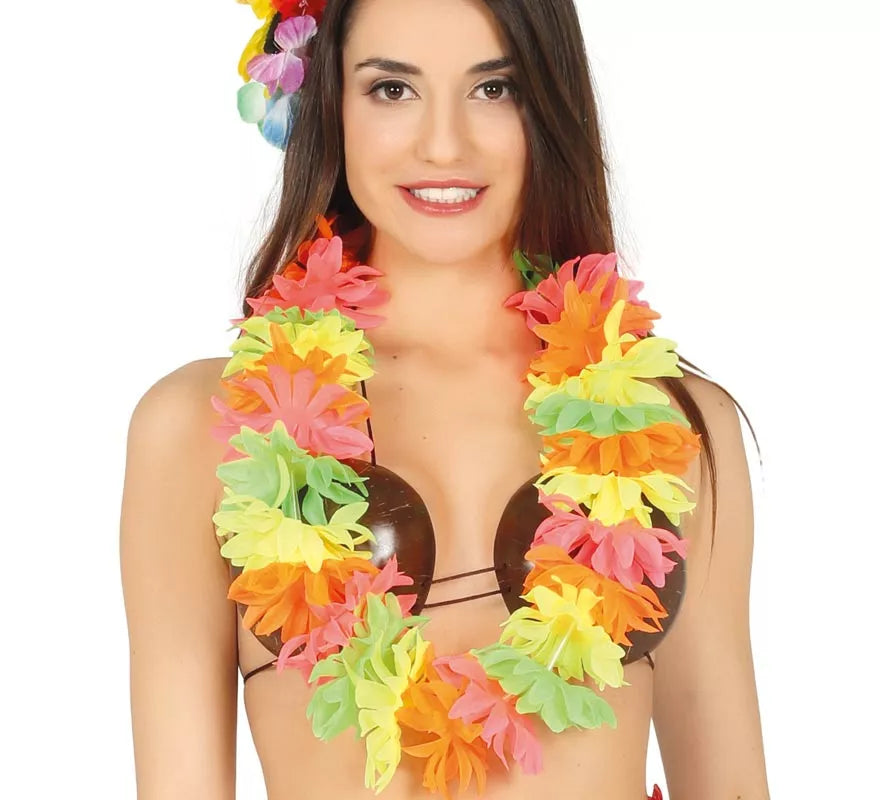 Collar Hawaiano Multicolor Neón