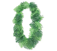 Colar Havaí Folhas Verdes Tropicais