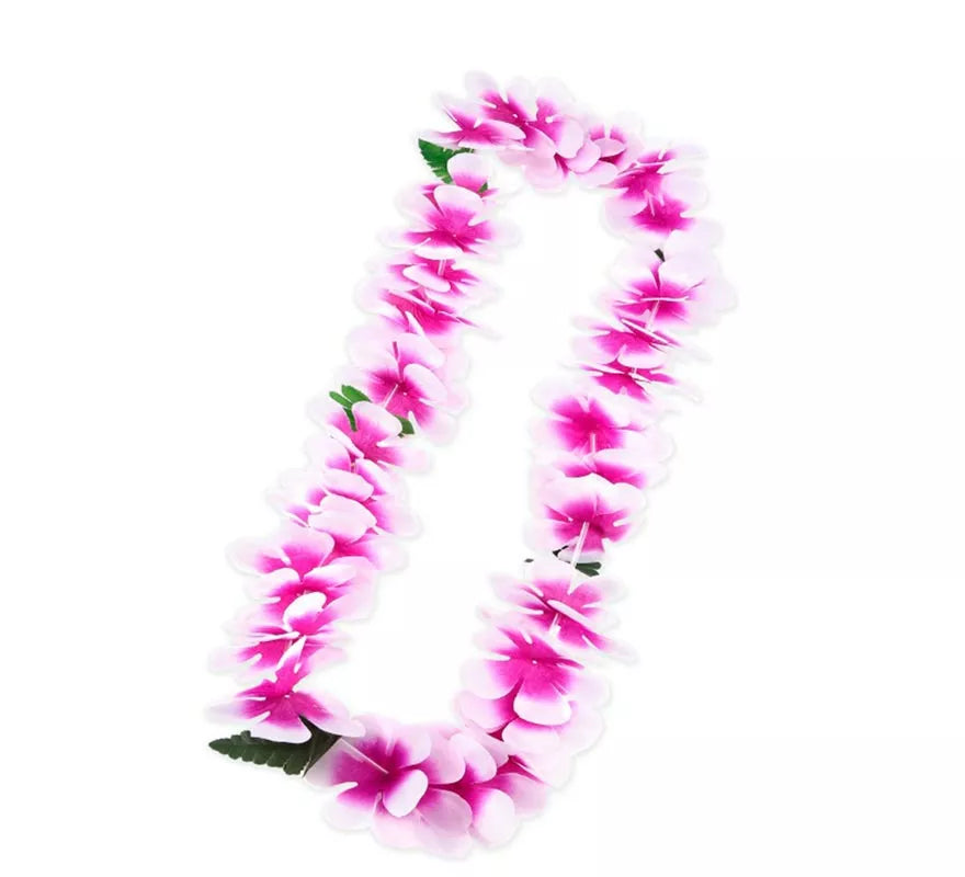 Translation missing: pt-PT.Collar Hawaii morado y blanco de 55 cm