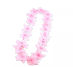 Colar Havaí rosa suave de 55 cm