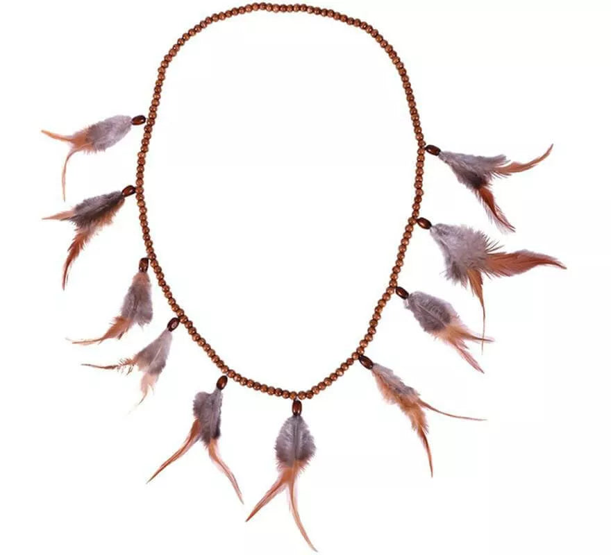 Translation missing: pt-PT.Collar Indio con Plumas de 42 Cm