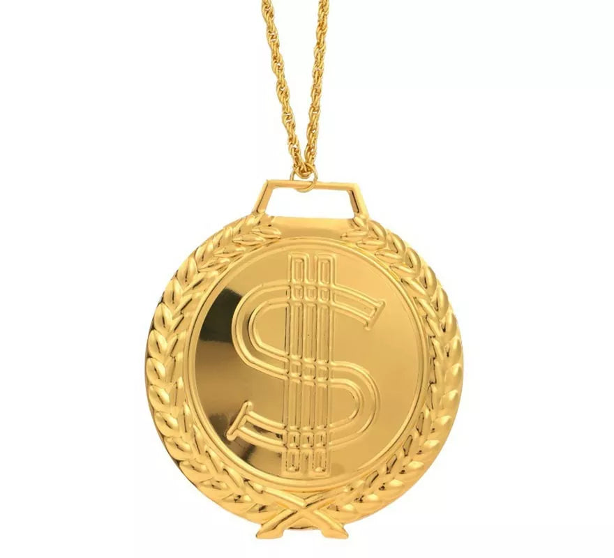 Translation missing: pt-PT.Collar Medallón Dólar dorado