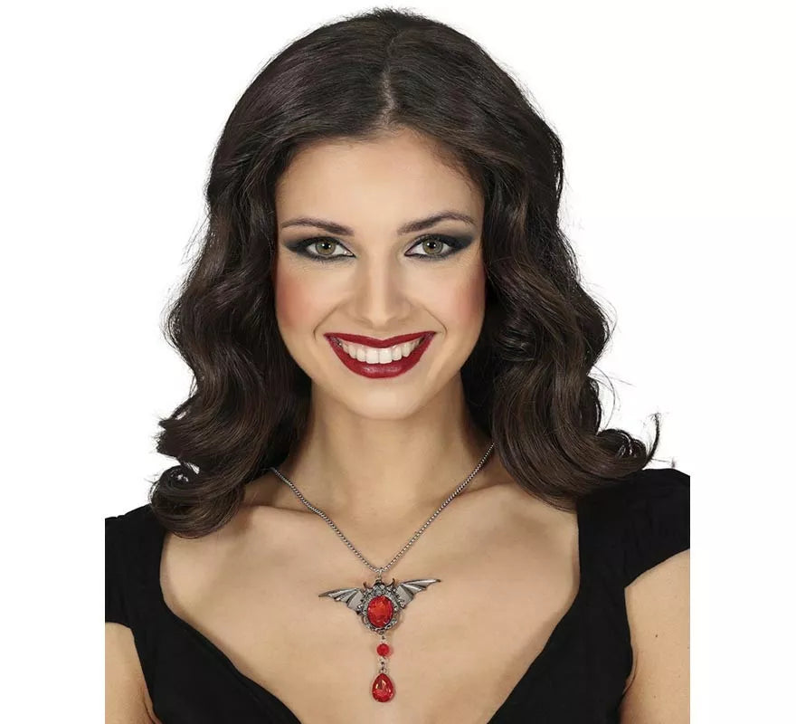 Collar Murciélago con Rubí 8 cm