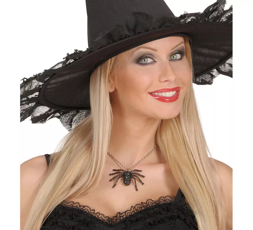 Translation missing: pt-PT.Collar Negro de Araña con Pedrería