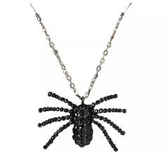 Colar Aranha Negra com Pedras
