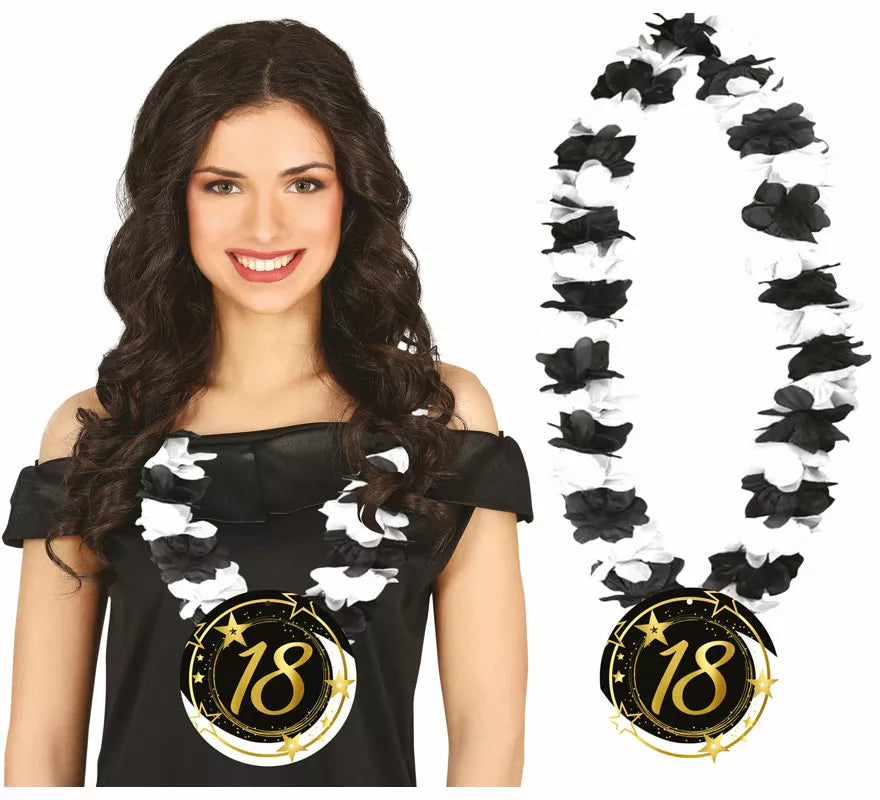 Translation missing: pt-PT.Collar Negro y Blanco de 18 Años Cumpleaños y Aniversarios