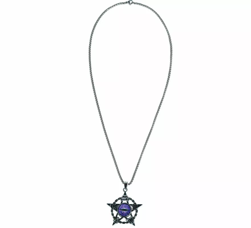 Translation missing: pt-PT.Collar Ojo Demonio Morado Metal, 5 cm