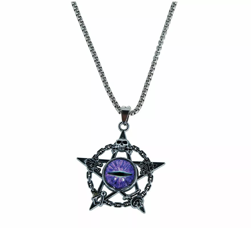 Translation missing: pt-PT.Collar Ojo Demonio Morado Metal, 5 cm