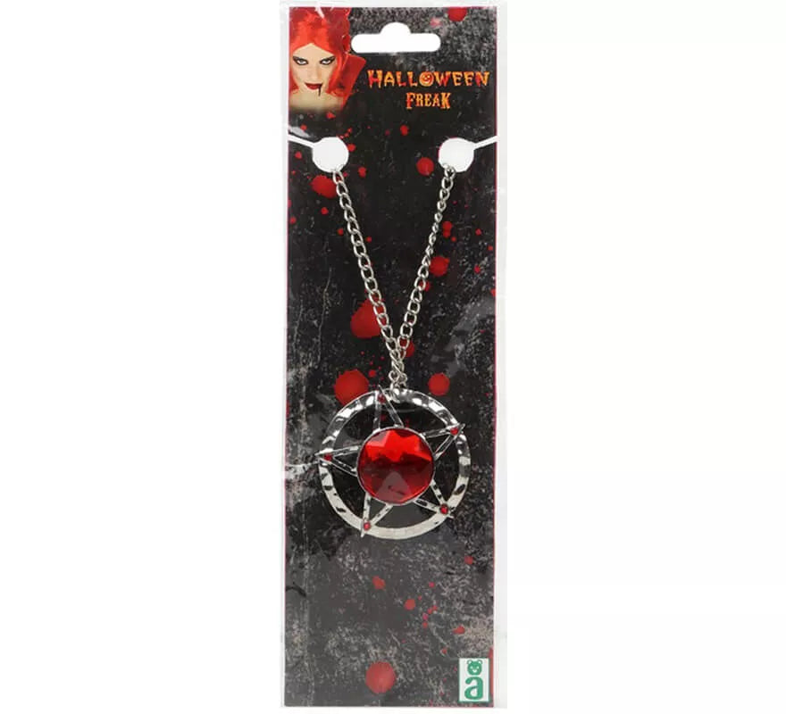 Translation missing: pt-PT.Collar Plateado con Rubí 43 cm