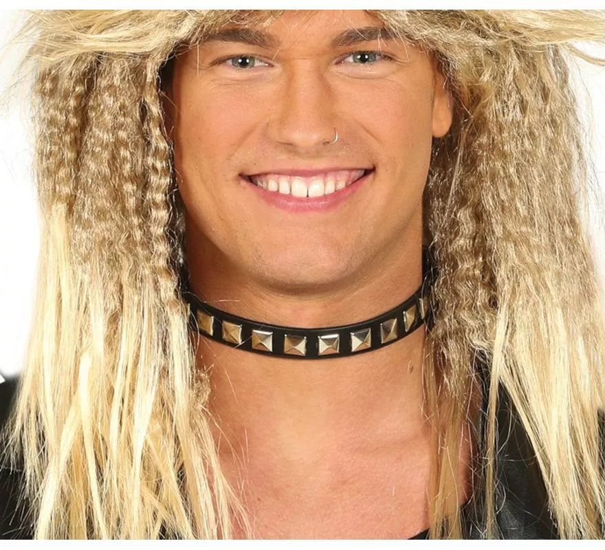 Translation missing: pt-PT.Collar Punk Negro y Dorado
