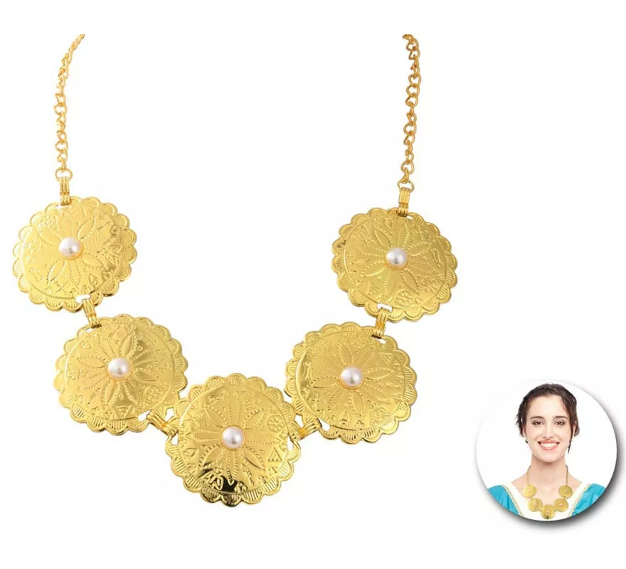 Translation missing: pt-PT.Collar Romano de flores doradas