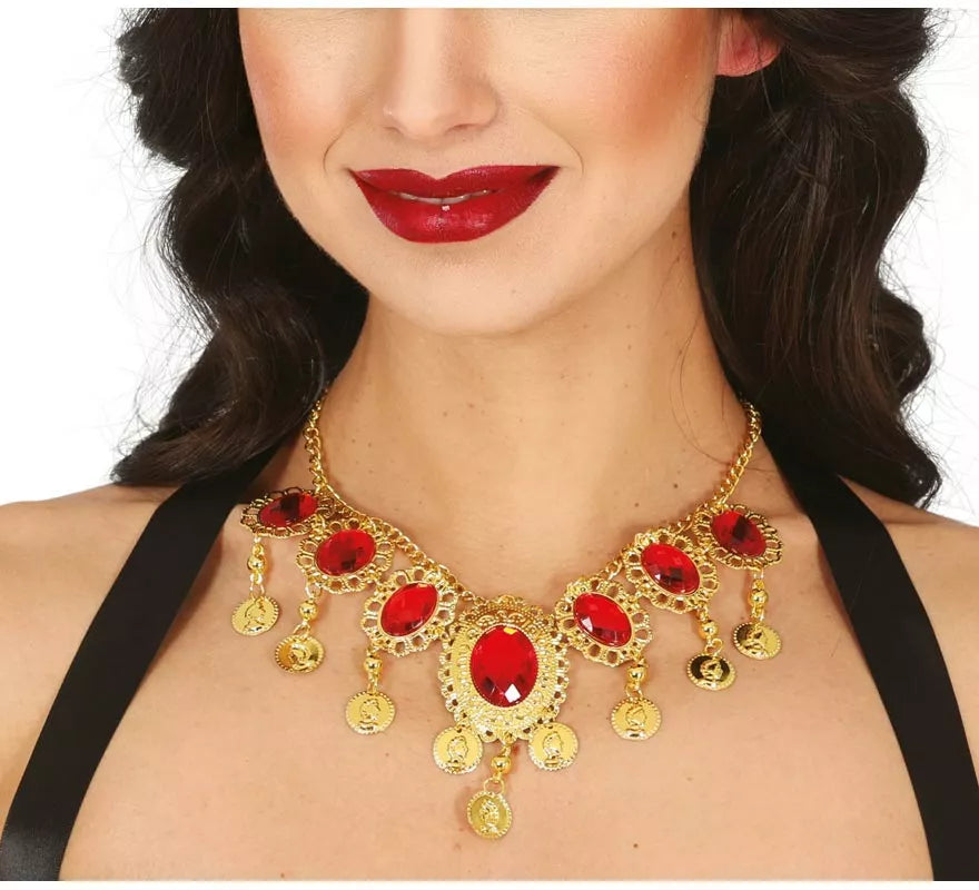 Translation missing: pt-PT.Collar Rubies rojos metálico