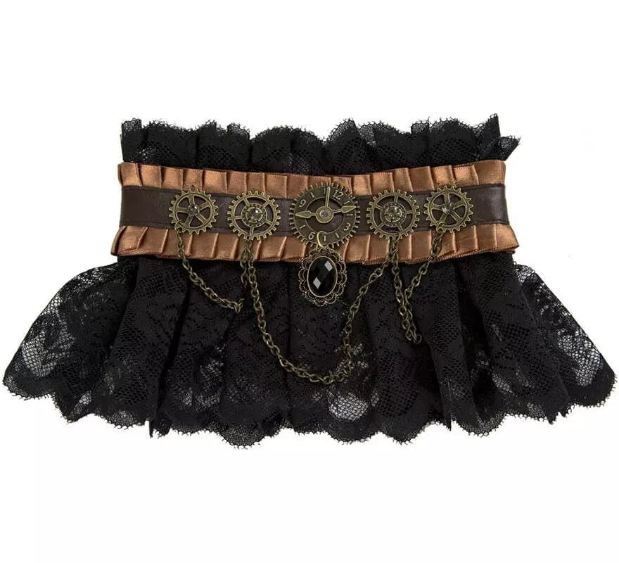 Translation missing: pt-PT.Collar Steampunk Negro con Rodamientos