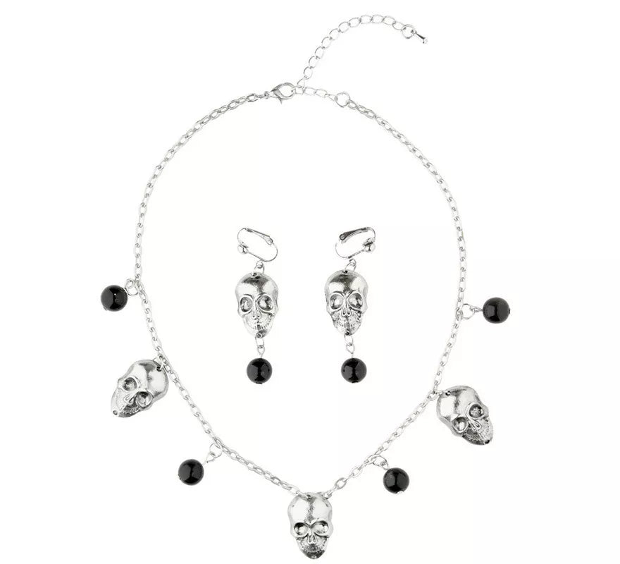 Translation missing: pt-PT.Collar y Pendientes Calaveras de Plata