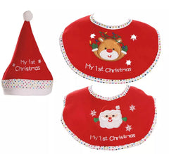 Conjunto de babador e chapéu para bebês