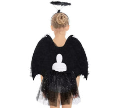 Conjunto Black Angel: Halo, Asas e Tutu