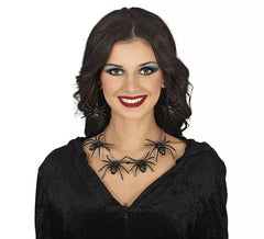 Conjunto Colar e Brincos Aranha Negra