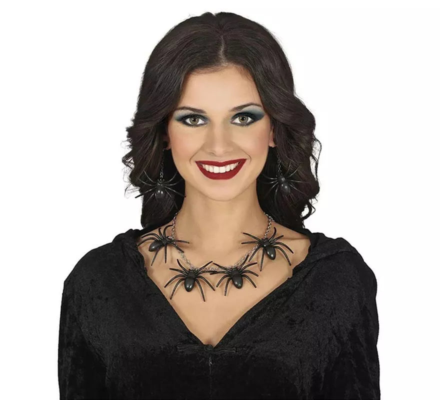Translation missing: pt-PT.Conjunto de Collar y Pendientes de Arañas negras