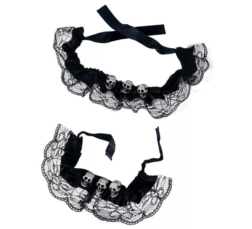 Translation missing: pt-PT.Conjunto de gargantilla y pulsera de Calaveras