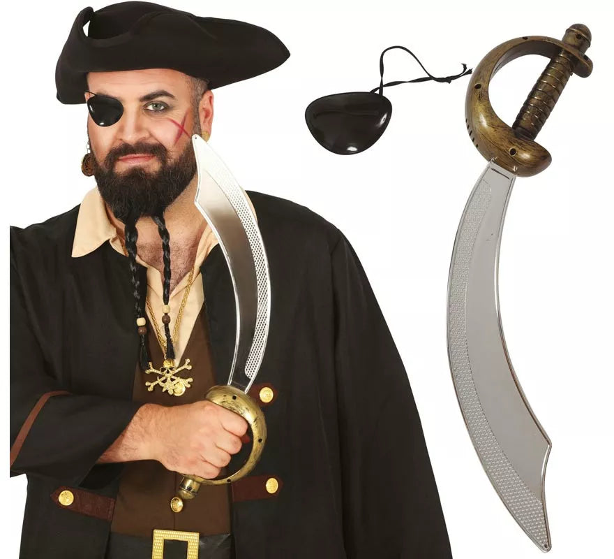 Translation missing: pt-PT.Conjunto de Sable pirata 47 cm. y parche