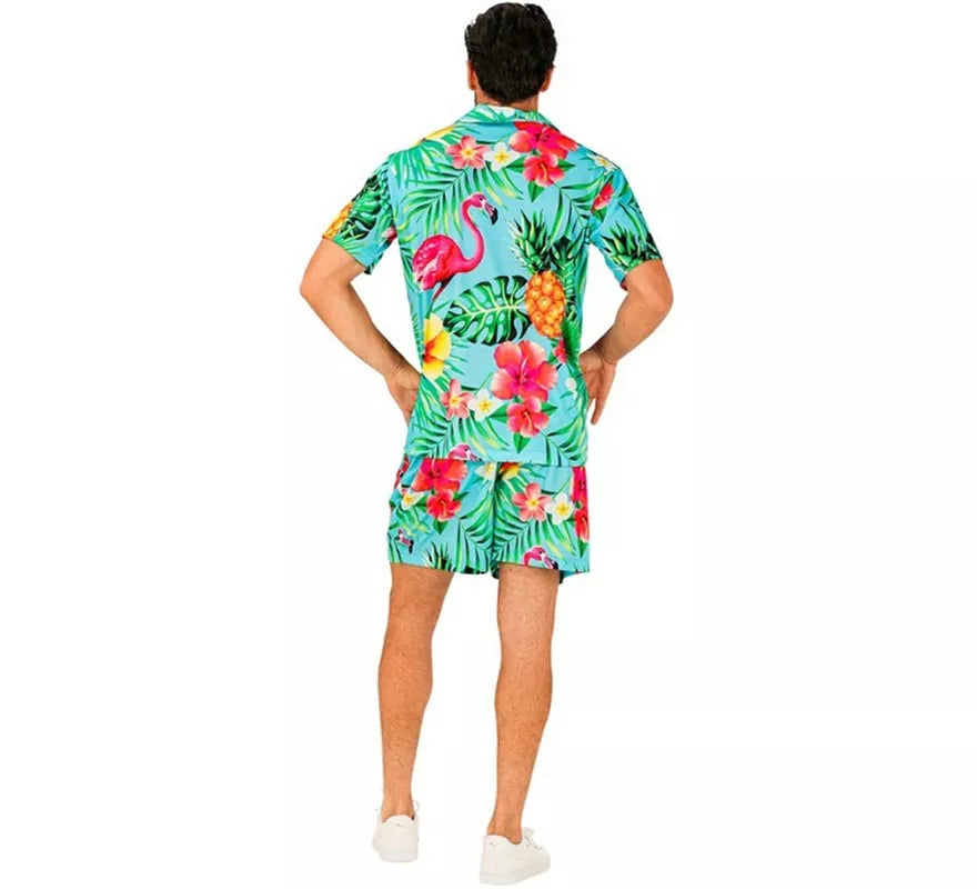 Translation missing: pt-PT.Conjunto de Verano con Estampado Tropical: Camisa y Shorts para hombre