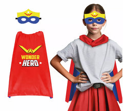 Conjunto Infantil Super Heroína: Máscara e capa 70 cm