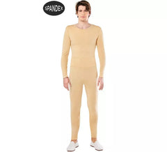Conjunto de collant de elastano bege com 2 peças masculino