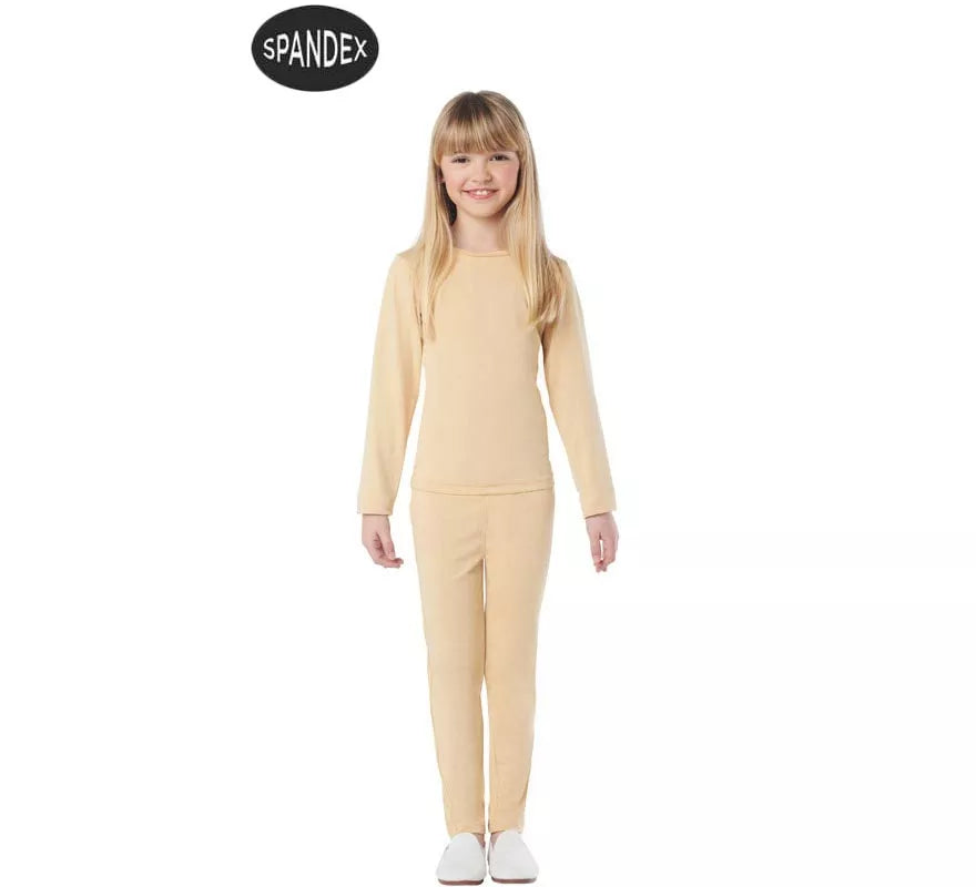 Translation missing: pt-PT.Conjunto Maillot Spandex en 2 piezas color beige para niños