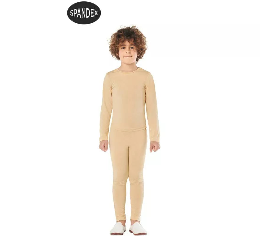 Translation missing: pt-PT.Conjunto Maillot Spandex en 2 piezas color beige para niños