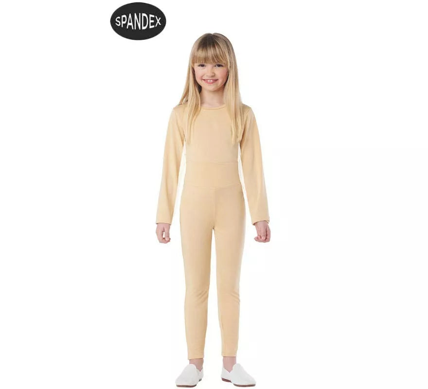 Conjunto Maillot Spandex en 2 piezas color beige para niños