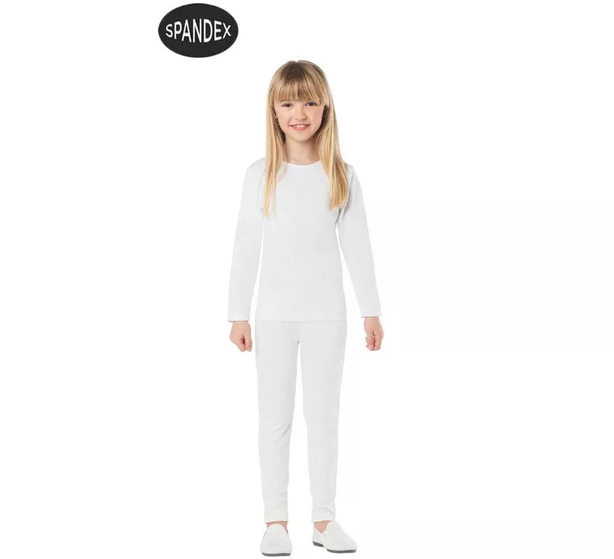 Translation missing: pt-PT.Conjunto Maillot Spandex en 2 piezas color Blanco para niños