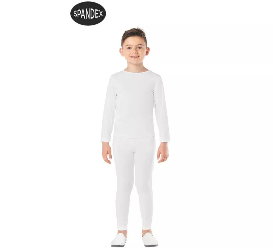 Translation missing: pt-PT.Conjunto Maillot Spandex en 2 piezas color Blanco para niños