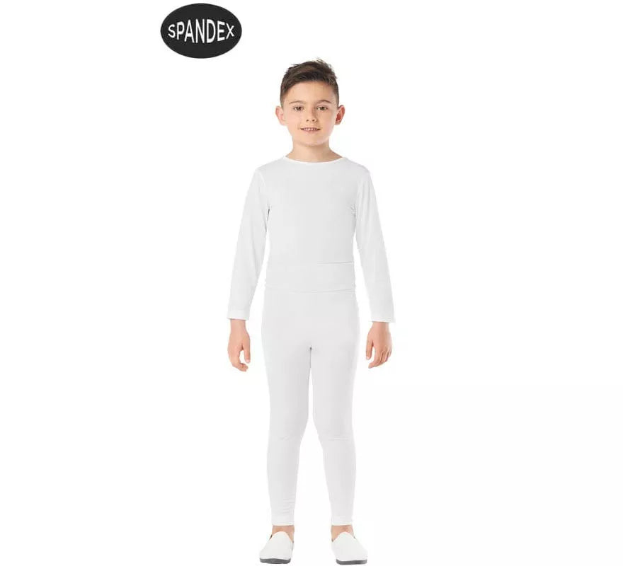 Conjunto Maillot Spandex en 2 piezas color Blanco para niños