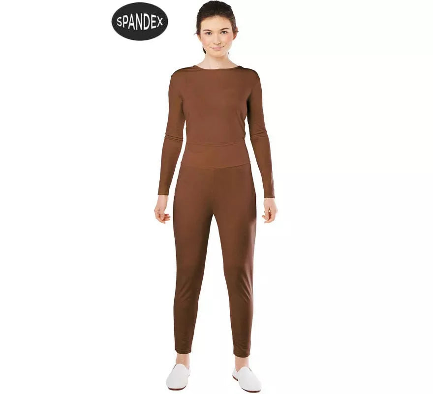 Translation missing: pt-PT.Conjunto Maillot Spandex en 2 piezas color Marron para mujer