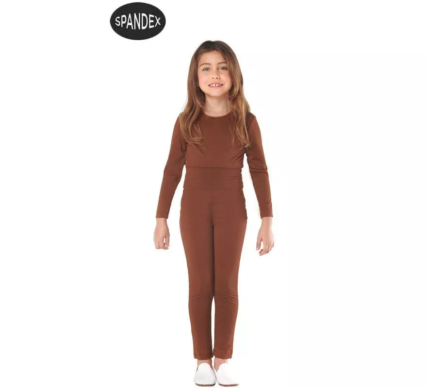 Translation missing: pt-PT.Conjunto Maillot Spandex en 2 piezas color Marron para niños