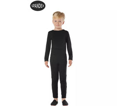 Conjunto de collant de elastano preto de 2 peças para crianças