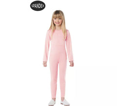Conjunto de collant de elastano rosa de 2 peças para crianças