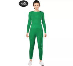 Conjunto de collant de elastano verde de 2 peças para mulher