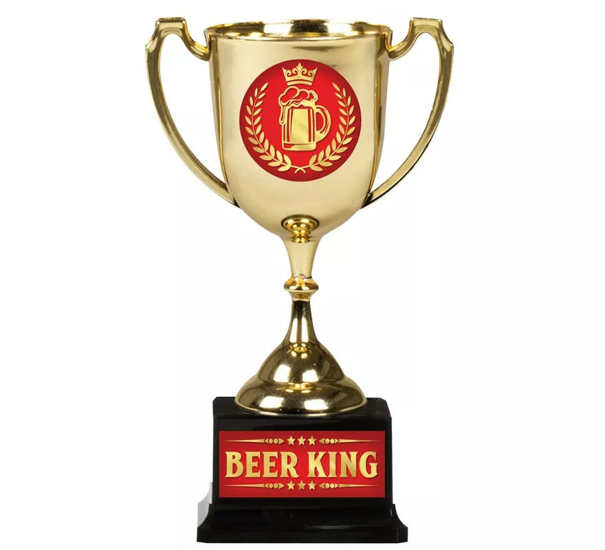 Translation missing: pt-PT.Copa Beer King dorado y rojo 18 cm