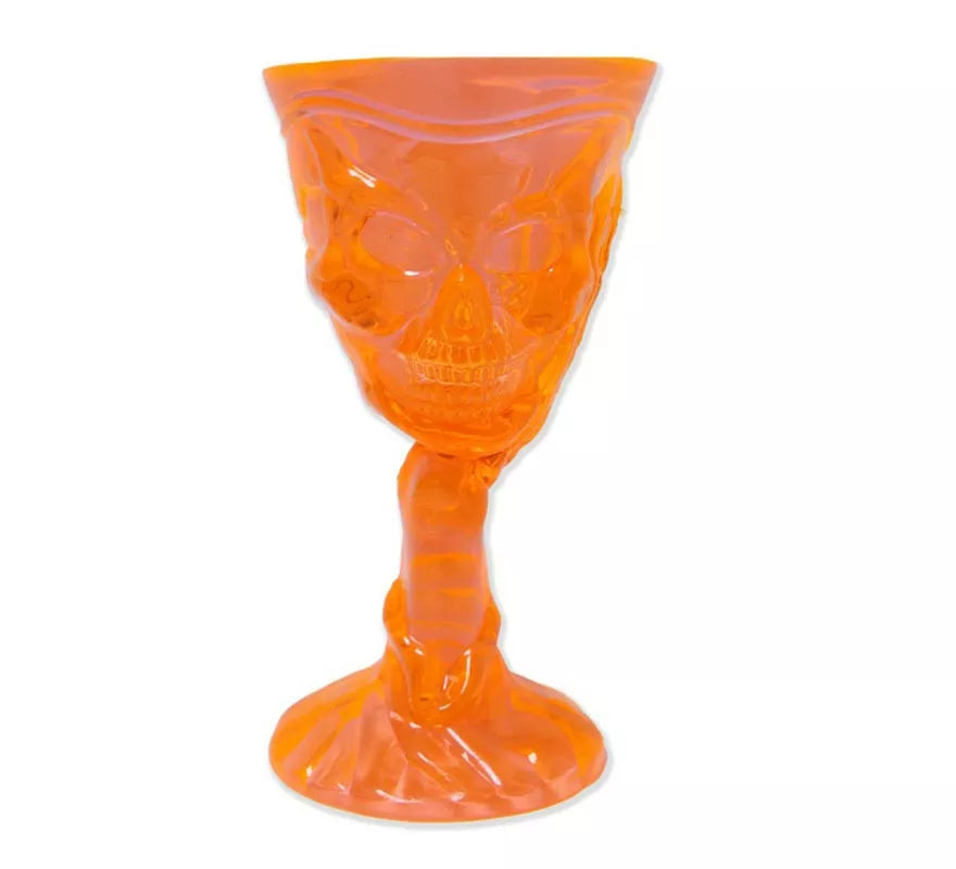 Translation missing: pt-PT.Copa Calavera naranja de 9,5x8x18,5 cm