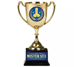 Copo Mister Sex dourado e azul 18 cm