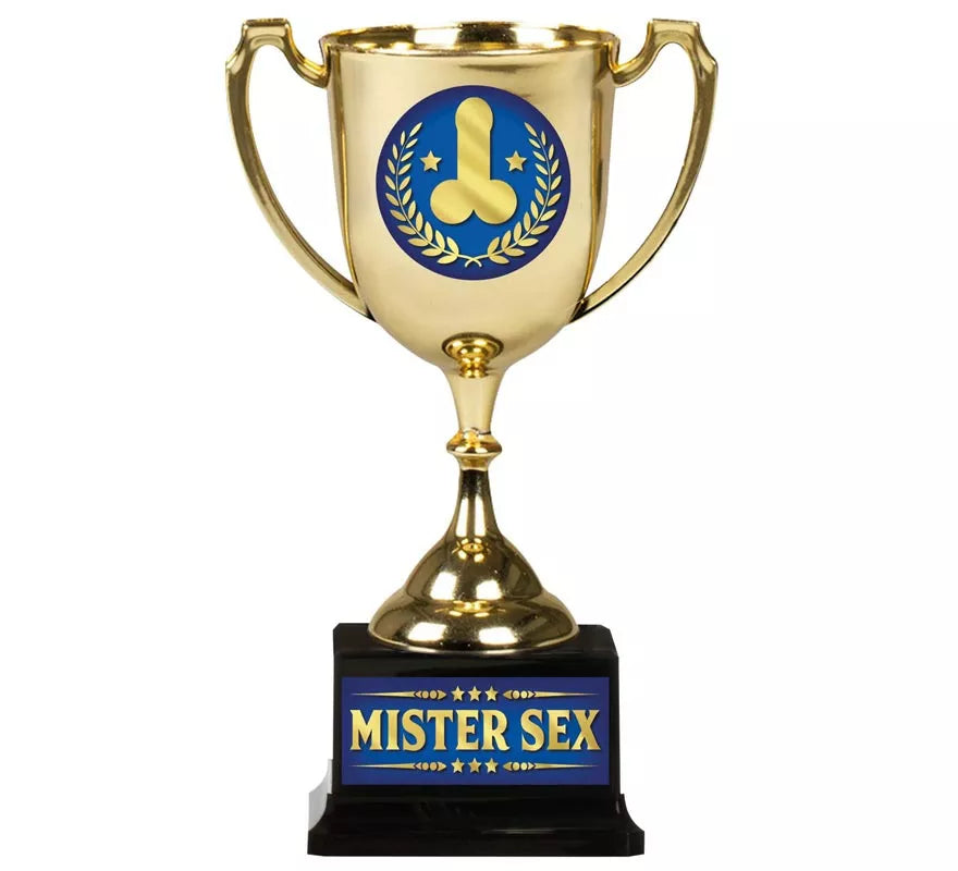 Translation missing: pt-PT.Copa Míster Sex dorado y azul 18 cm