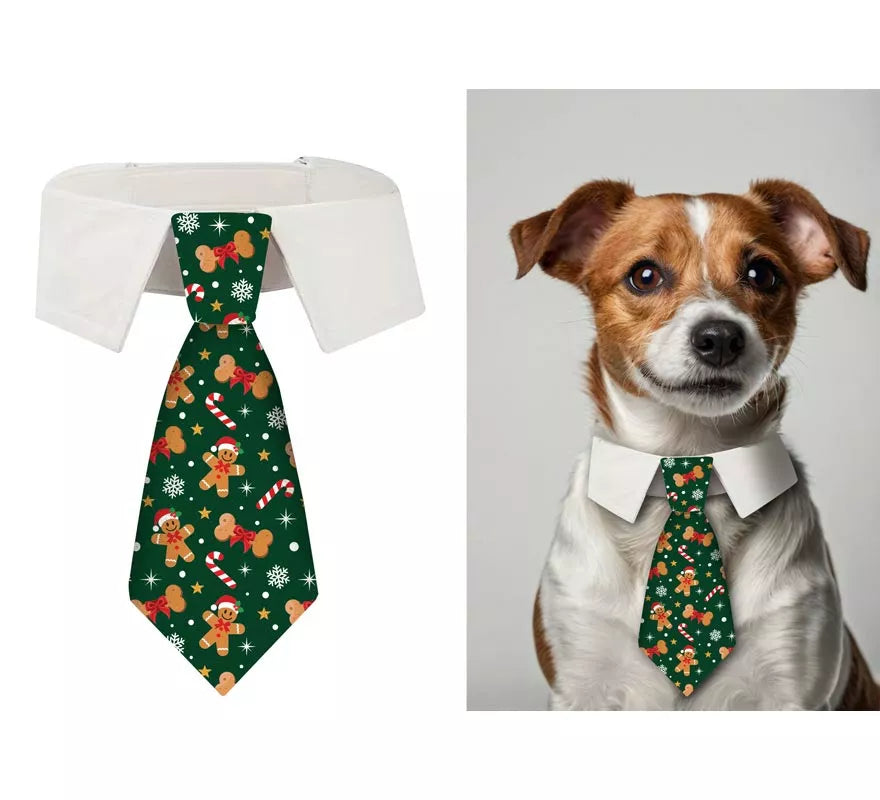 Translation missing: pt-PT.Corbata Estampada de Muñeco de Jengibre de 20 cm para perro