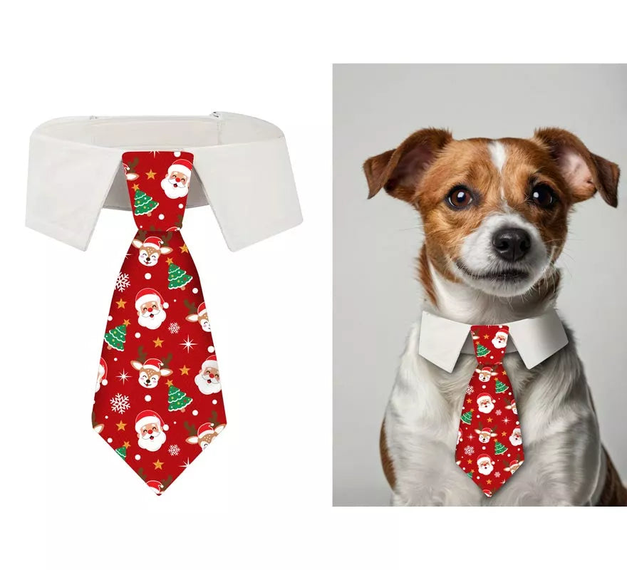 Translation missing: pt-PT.Corbata Estampada de Papá Noel de 20 cm para perro