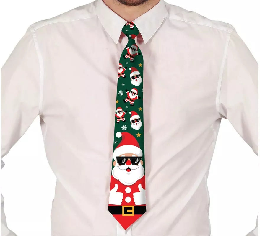 Translation missing: pt-PT.Corbata Estampada de Papá Noel de 45 cm