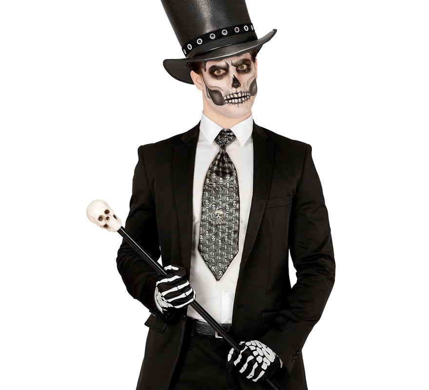 Translation missing: pt-PT.Corbata Halloween de Calavera Metalizada