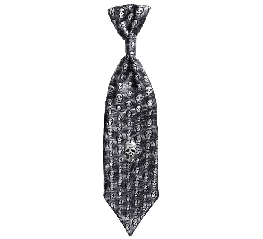 Corbata Halloween de Calavera Metalizada